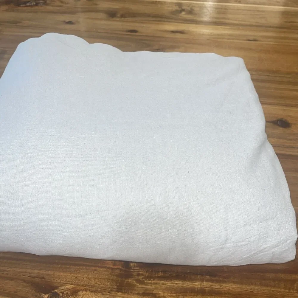 European Linen Double Flange Duvet Cover Set King/cal King Mist Msrp $215